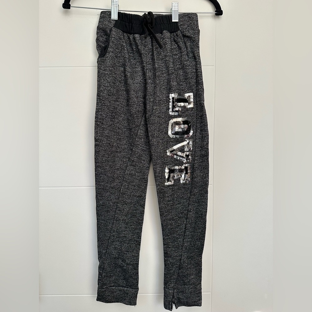 Jou Jou Charcoal Joggers with Silver Sequin Love Detail